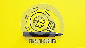 Final thoughts are shown using the text