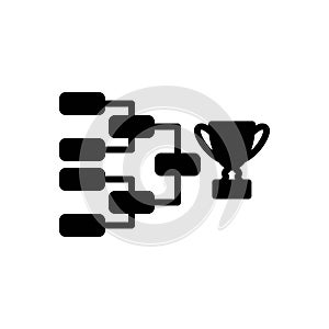 Black solid icon for Finals, trophy and achievement photo