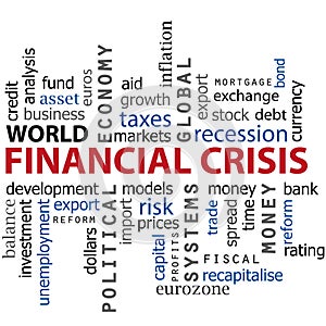 Finanacial crisis word cloud concept
