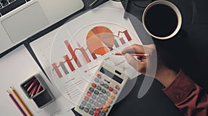 The finance analysis workspace.AI generated image