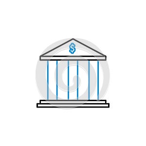 finance, bank 2 colored line icon. Simple colored element illustration. bank icon outline symbol design from finance set