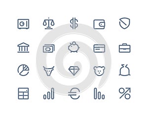 Finance and bank icons. Line series