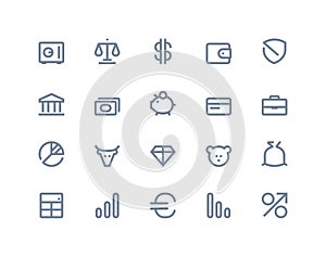 A Banco iconos. línea serie 