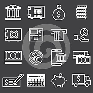 Finance and banking icons set.