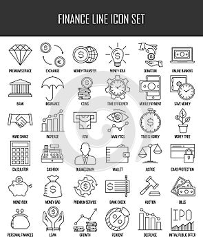 Finance and banking icons set