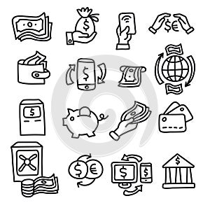 Finance and banking outline icons