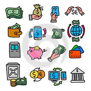 Finance and banking outline icons