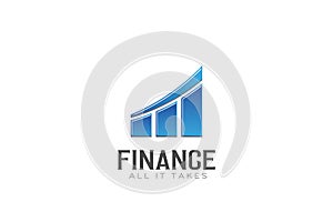 Finance Bar Graph UP. Logo vector