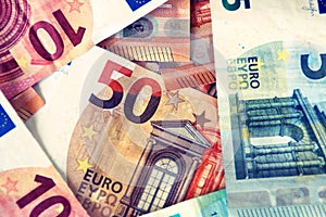 Finance, bills/notes of euros.