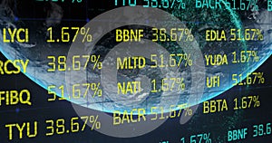 Finance and business data over earth.