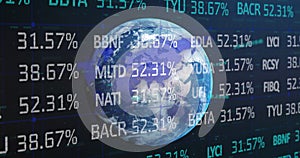 Finance and business data over earth.