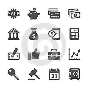 Finance and business icon set, vector eps10