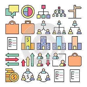 Finance Business icon set vector isolated collection vector template design