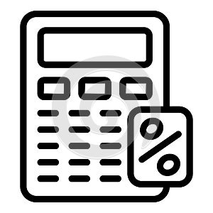 Finance calculator icon outline vector. Bank money