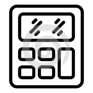 Finance calculator icon outline vector. Tax deduction