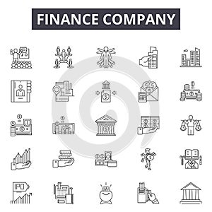 Finance company line icons, signs, vector set, outline illustration concept