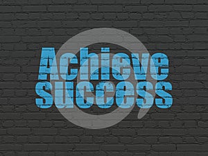 Finance concept: Achieve Success on wall background