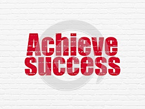 Finance concept: Achieve Success on wall background