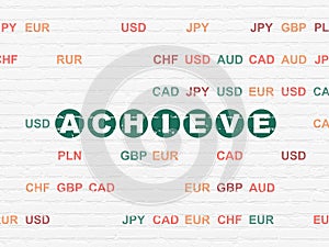 Finance concept: Achieve on wall background
