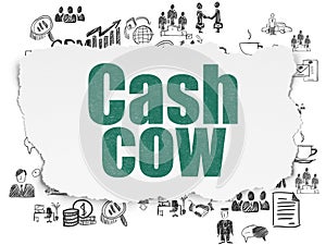Finance concept: Cash Cow on Torn Paper background
