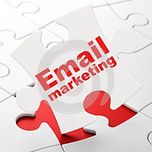 Finance concept: Email Marketing on puzzle background