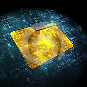 Finance concept: Folder on digital background
