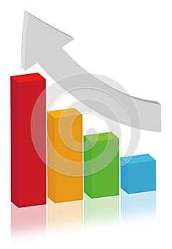 Finance concept- multicolor bar diagram