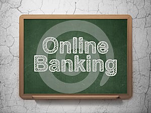 Finance concept: Online Banking on chalkboard background