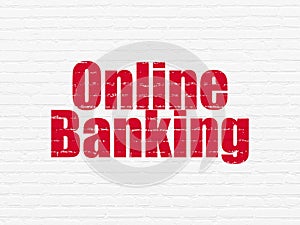 Finance concept: Online Banking on wall background