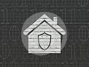 Finance concept: Home on wall background