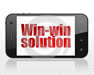 Finance concept: Smartphone with Win-win Solution on display