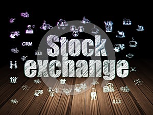 Finance concept: Stock Exchange in grunge dark room