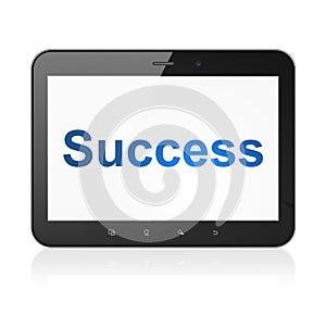 Finance concept: Success on tablet pc computer