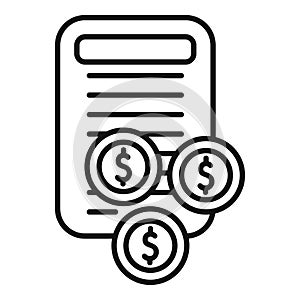 Finance credit support icon outline vector. Banking collateral