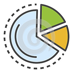 Finance diagram icon color outline vector