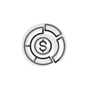 Finance diagram line icon