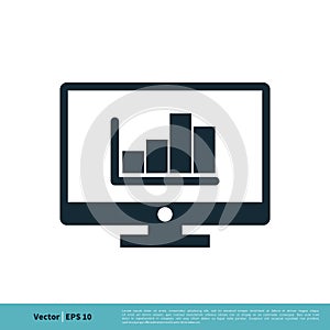 Finance Diagram and Screen Icon Vector Logo Template Illustration Design. Vector EPS 10