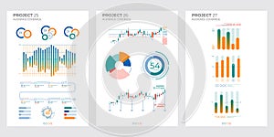 Finance elements commercial charts. Abstract visual vector illustration.