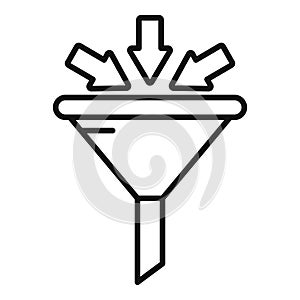 Finance funnel icon outline vector. Team nascent graph
