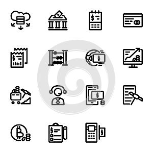 Finance icon set design line style part 2. Perfect for application, web, logo and presentation template