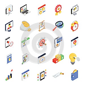 Finance icons in Modern Isometric Style