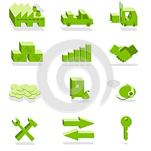 Finance and Industry green icons