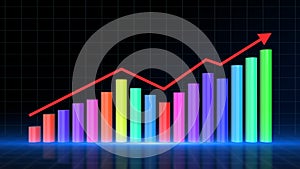 Finance and investment concept background, Rising graph and arrow