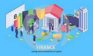 Finance Isometric Composition