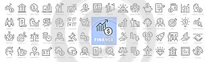 Finance line icons set. Corporate Business Vector outline icons collection.