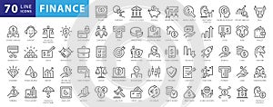 Finance line icons set. Money payments elements outline icons collection. Payments elements symbols. Currency, money, bank,