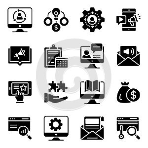 Finance and Management Solid Icons Pack
