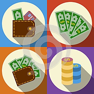 Finance and money icon set.