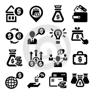 Finance and money icons set