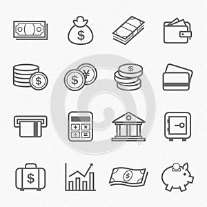 Finance and money outline stroke symbol icons